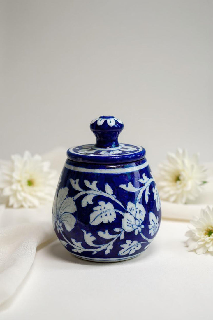 Indigo Grace Jar – Ethnic Handcrafted Blue Pottery Style