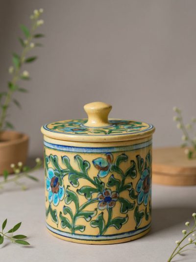 Mustard Mughal Tabletop Decorative Jar