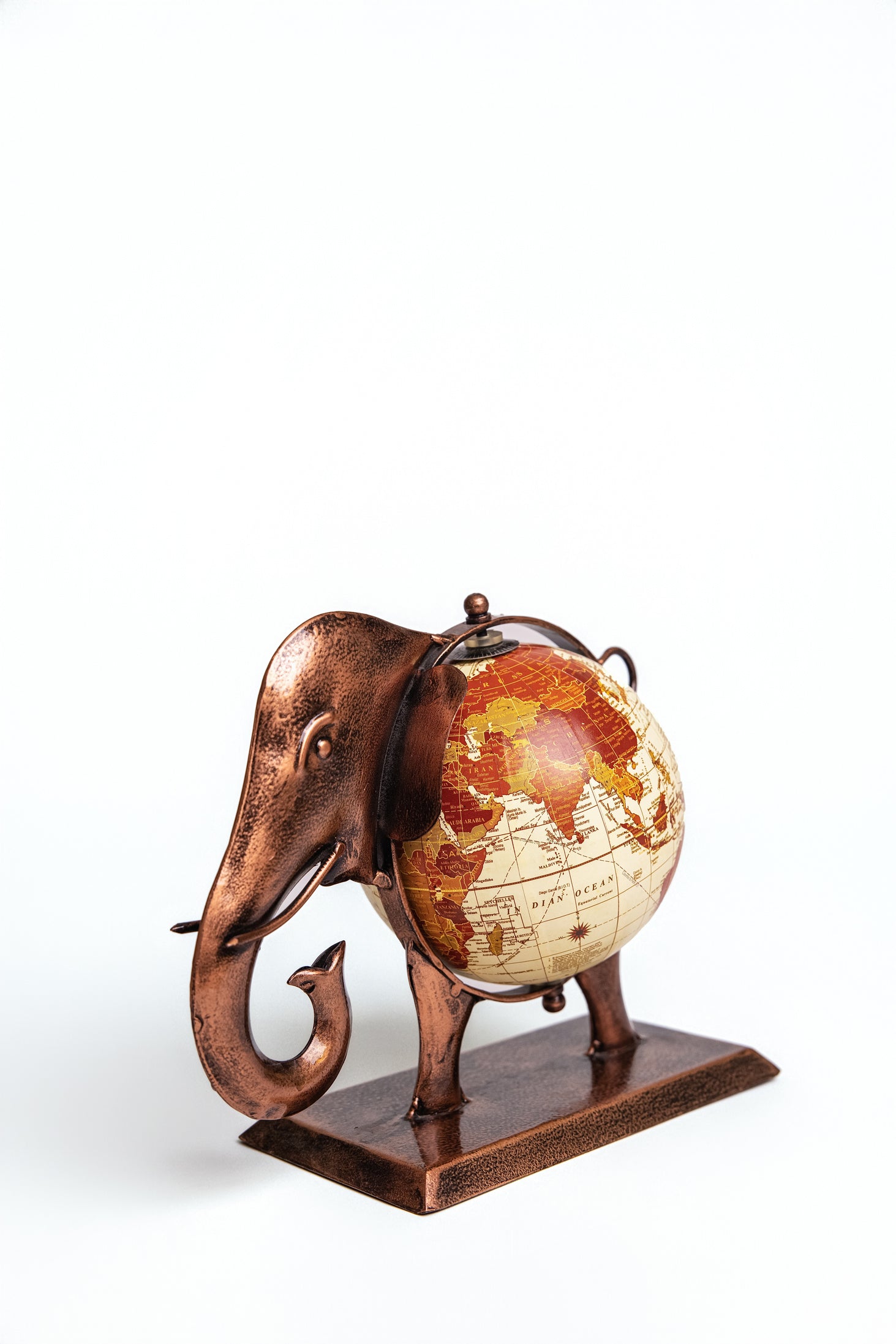 Elephant Globe Stand | Handcrafted Wooden Decorative Stand