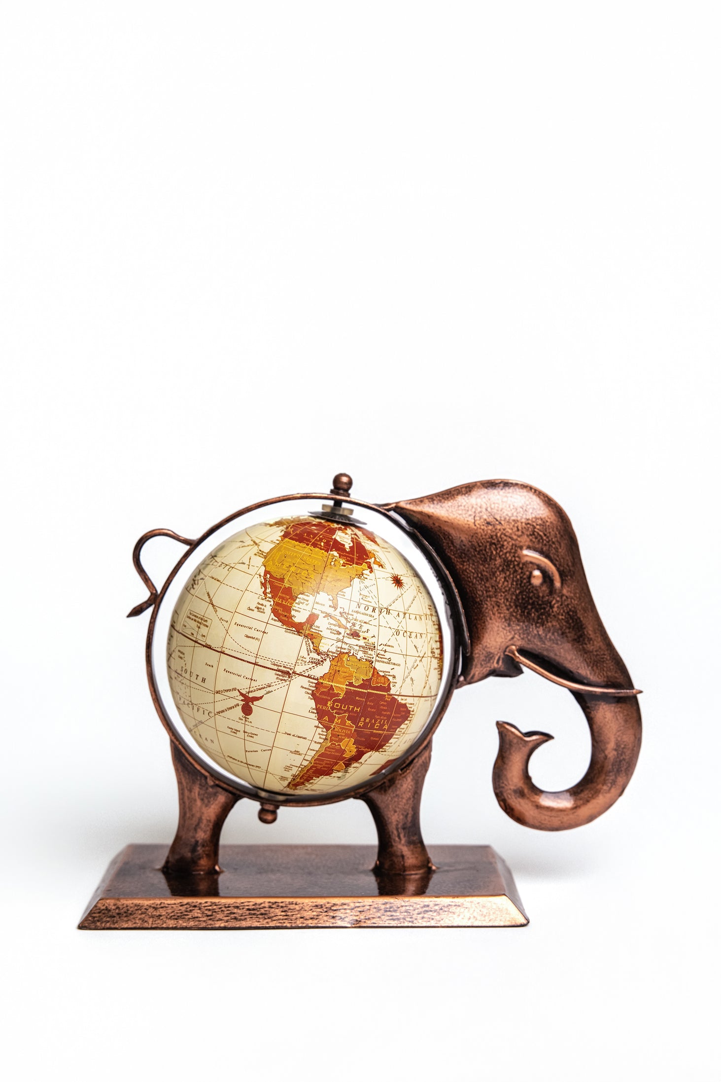 Elephant Globe Stand | Handcrafted Wooden Decorative Stand