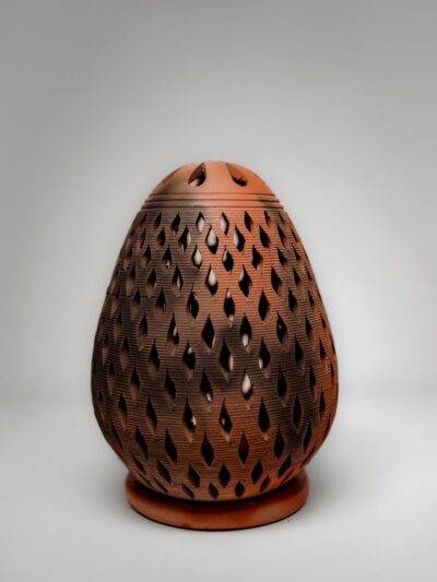 Terracotta Leaf-Cut T-Light Holder