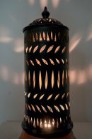 Terracotta Carved Cylinder Lamp