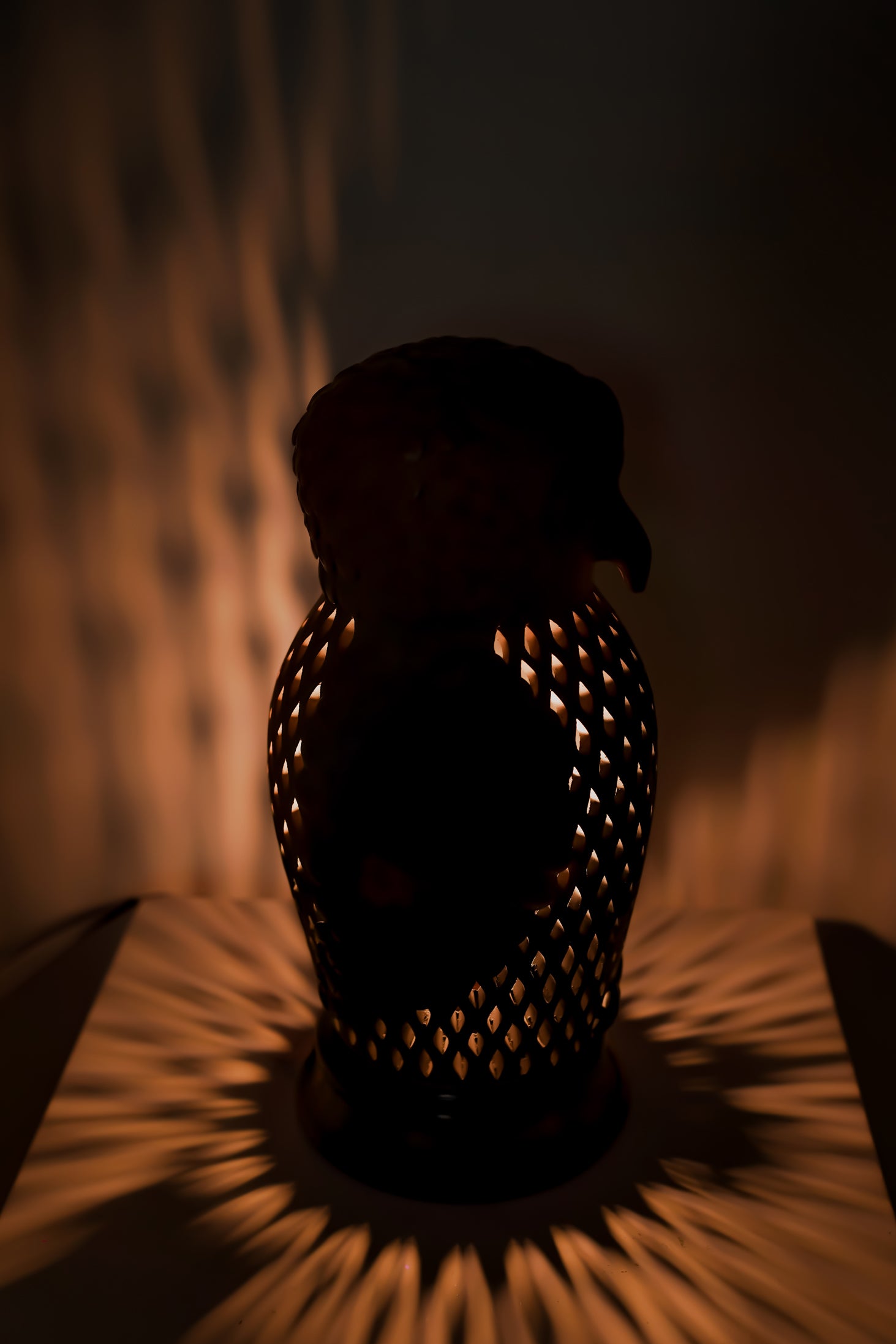Wise Owl Terracotta Lamp