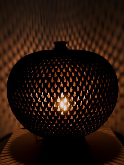 Raindrop Glow Terracotta Lamp