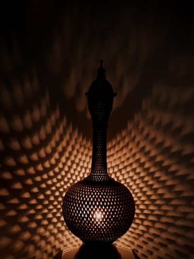 Terracotta Surahi Lamp with Miniature Finial