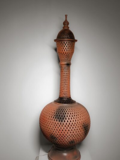 Terracotta Surahi Lamp with Miniature Finial
