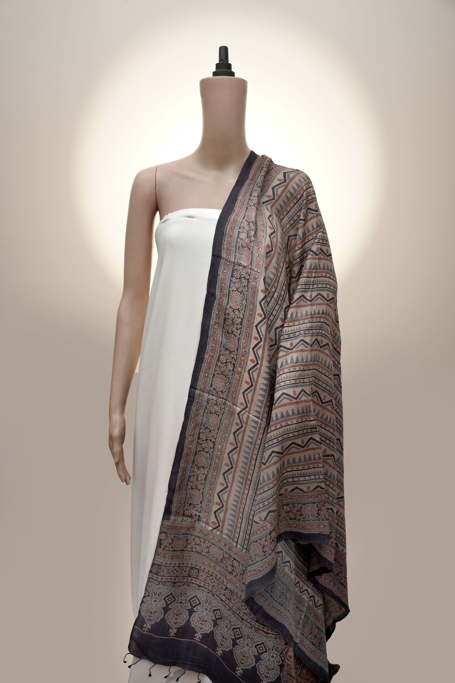 Ajrak Mrittika Rekha | Handwoven Dupatta