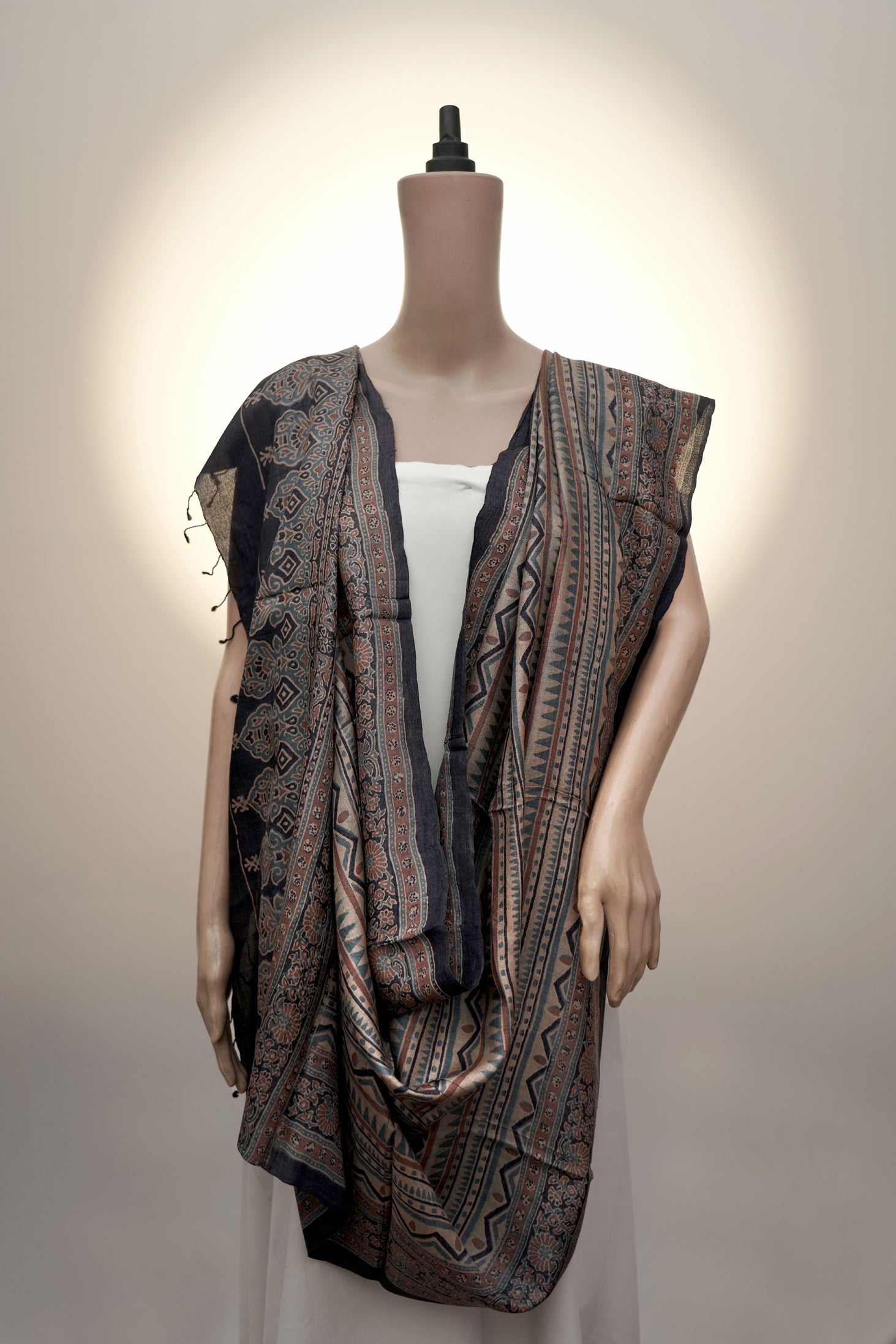 Ajrak Mrittika Rekha | Handwoven Dupatta
