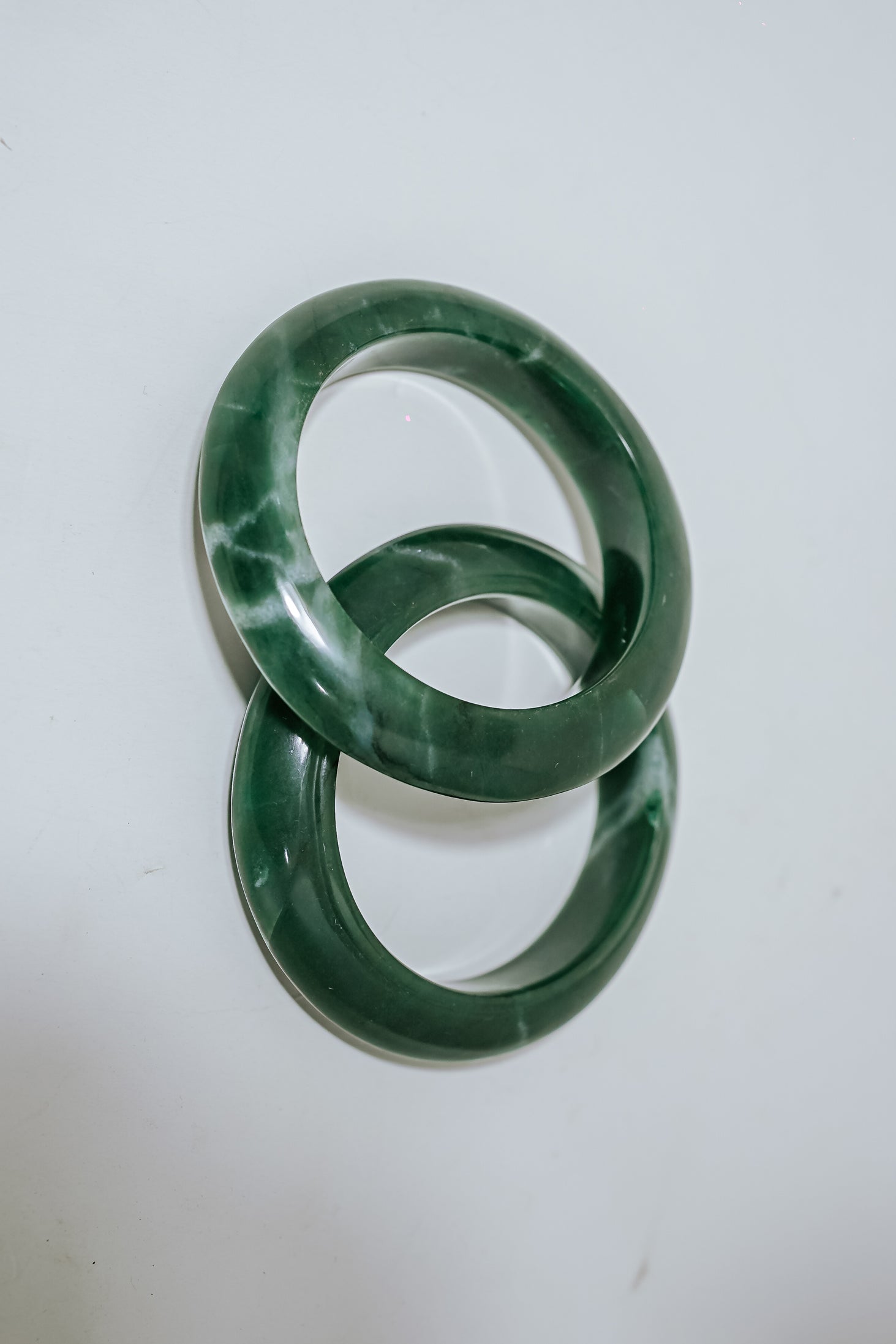 Green Jade Jewellry Set – Set of 2 Gemstone Bangles for Luck & Healing