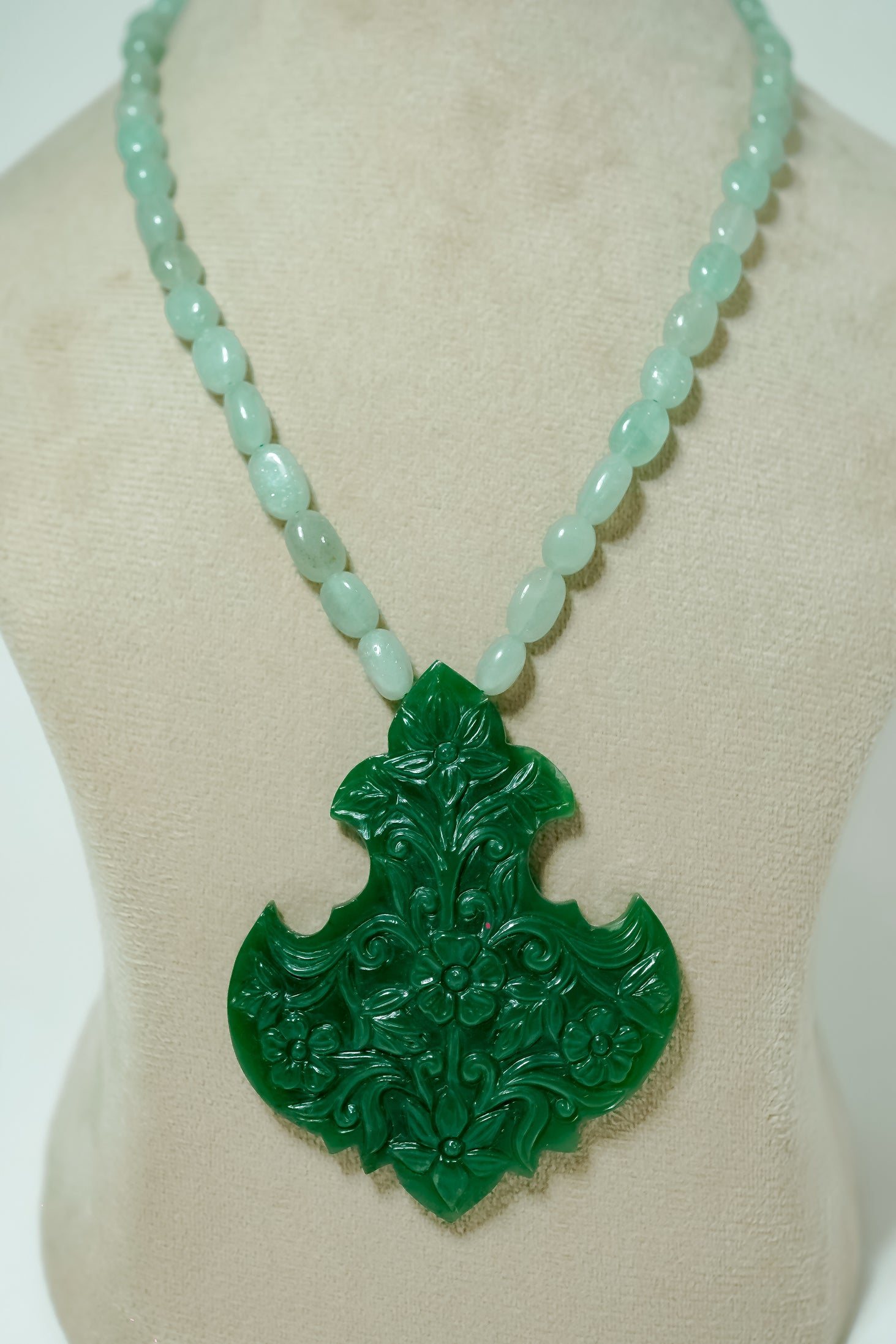 Verdant Blossom Jade Necklace
