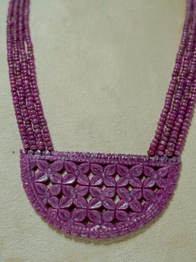 Ruby Crimson Lattice Pendant Necklace – Elegant Statement Jewellry