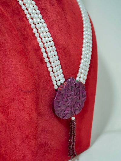 Royal Bloom Ruby-Pearl Jewellry – Festive & Bridal Necklace