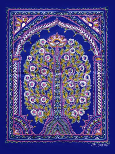 Crown Bloom Tree – Handpainted Madhubani Art Depicting Blooming Majesty