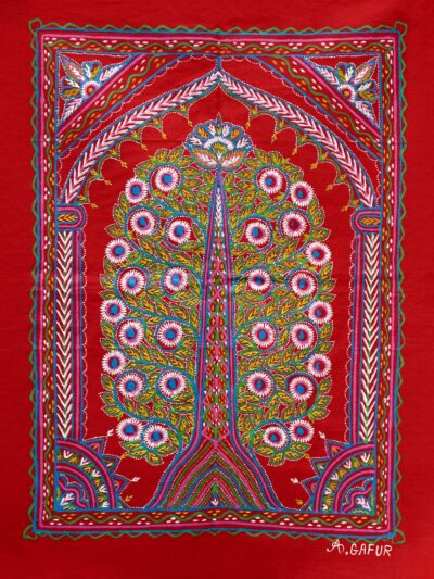 Ethnic Wall Décor – Sunburst Tree Madhubani Canvas