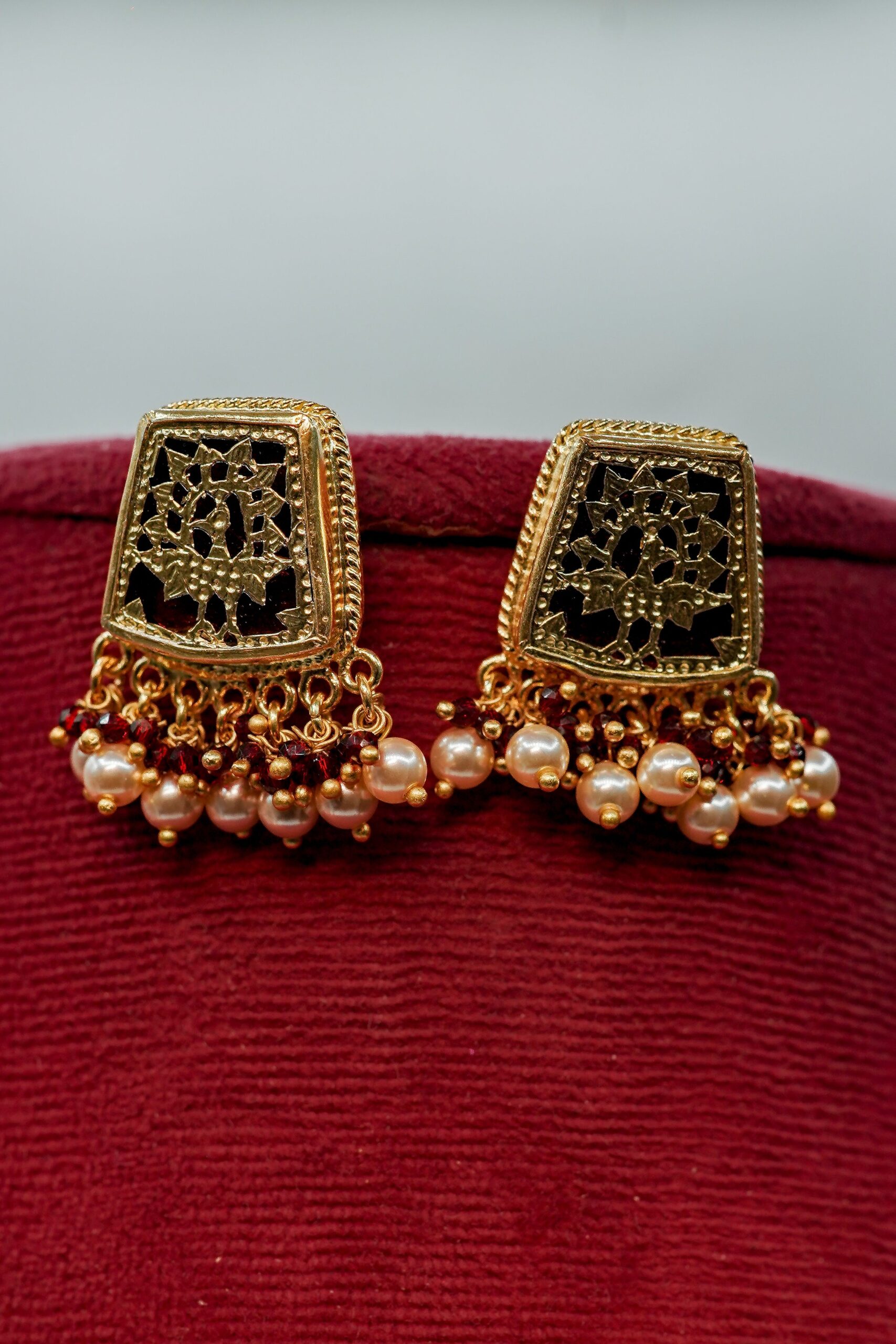 Mughal Muse Thewa Peacock Medallion Necklace Set