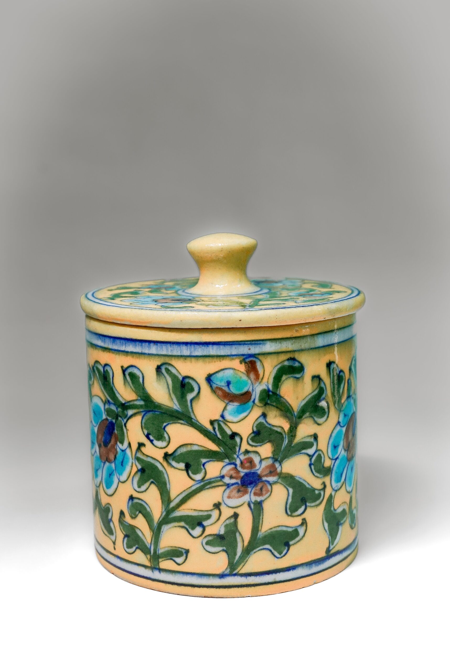 Mustard Mughal Tabletop Decorative Jar