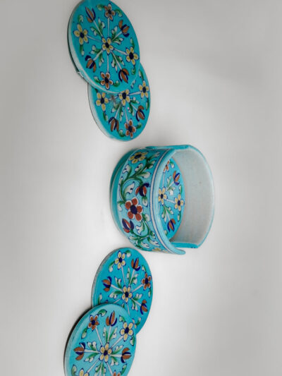 Color Splash Blue Pottery Coasters – Set of 6