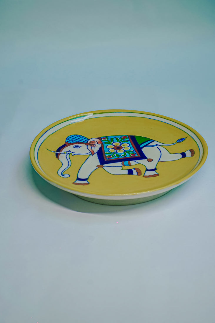 Regal Elephant Tabletop & Wall Ceramic Plate
