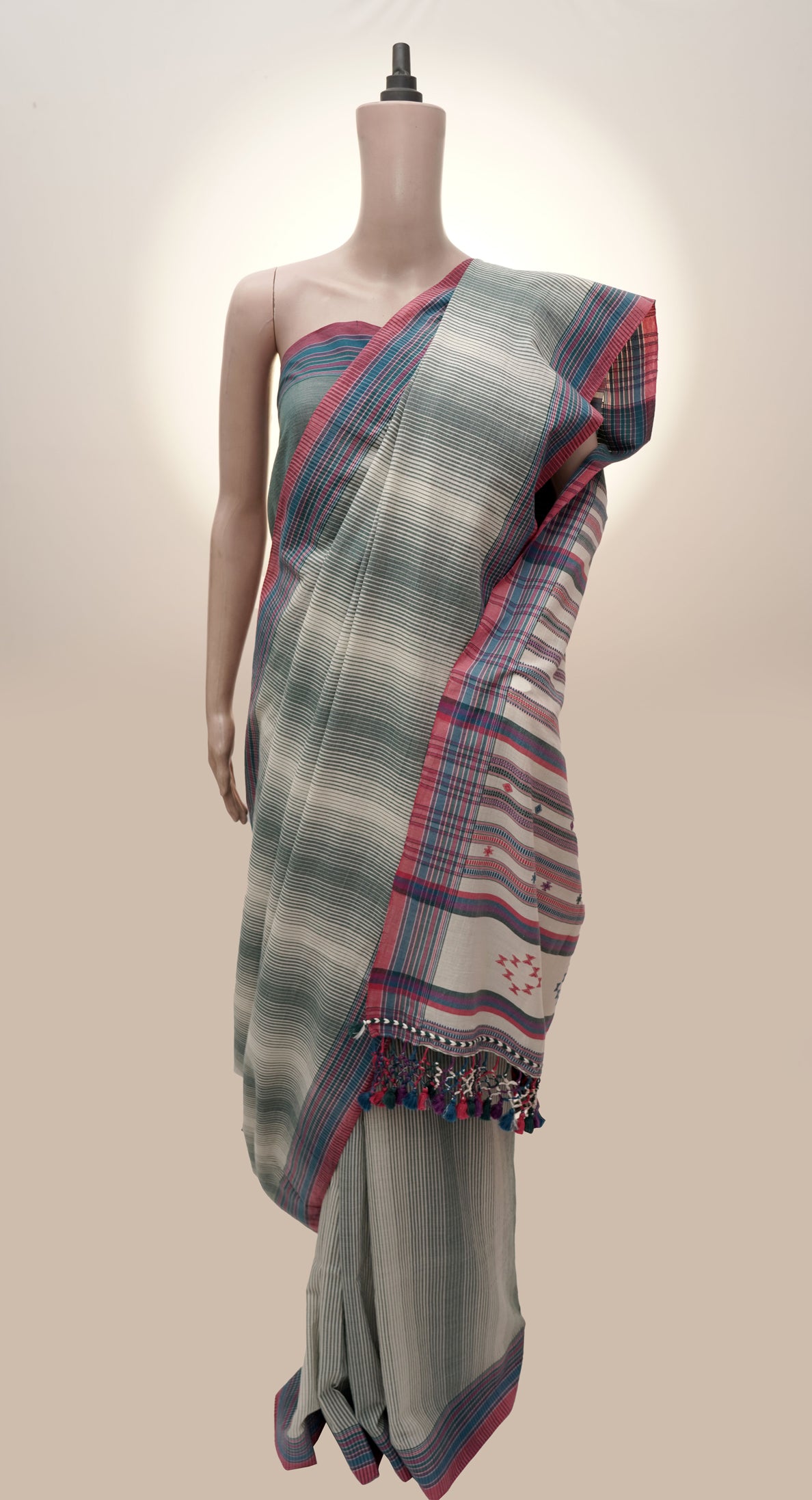 Threads of Rainbow | Pagdi Stripe Kutch Saree