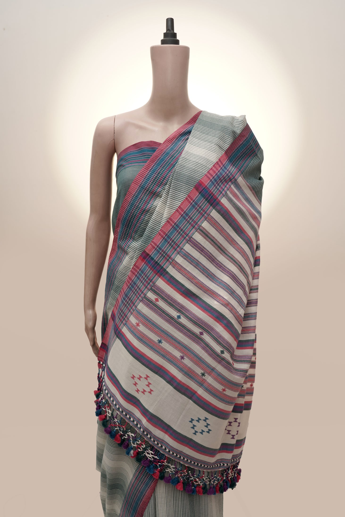 Threads of Rainbow | Pagdi Stripe Kutch Saree