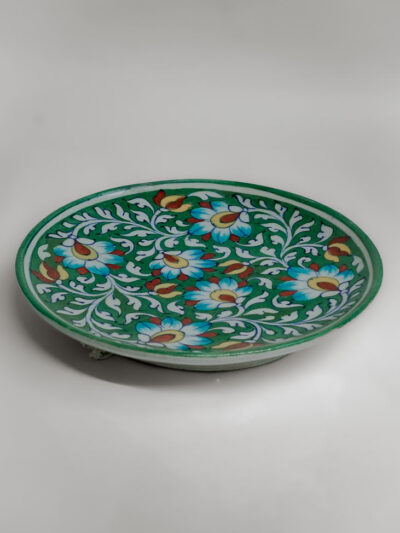 Emerald Blossom Harmony Eco-Friendly Ceramic Plate