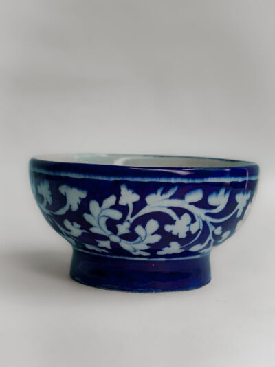 Twilight Lotus Floral Ceramic Serving Bowl
