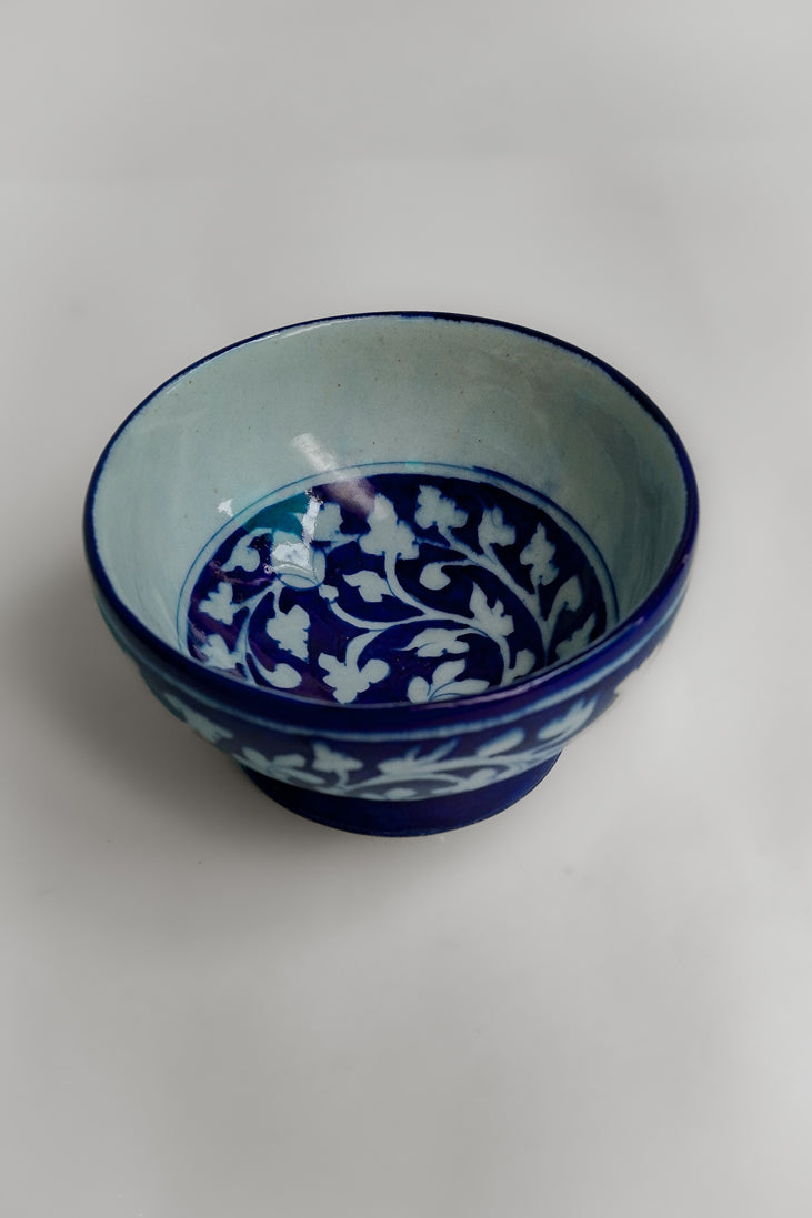 Twilight Lotus Floral Ceramic Serving Bowl