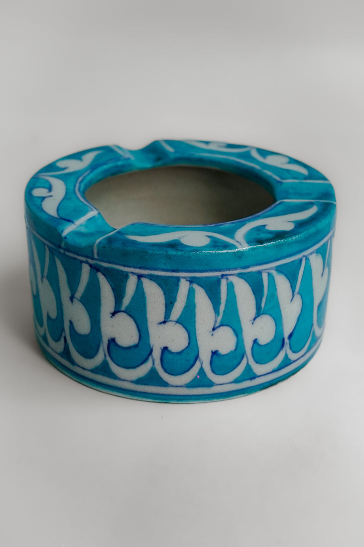 Twilight Bloom Handpainted Decorative Ashtray
