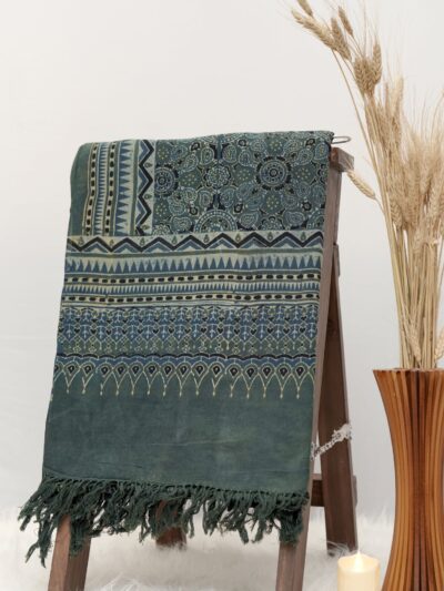 Ajrak Noor Dupatta | Handblock Printed Ajrak Cotton Dupatta