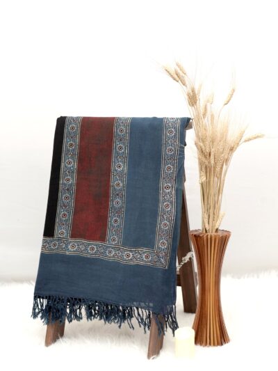 Ajrak Neel Varna | Handwoven Dupatta