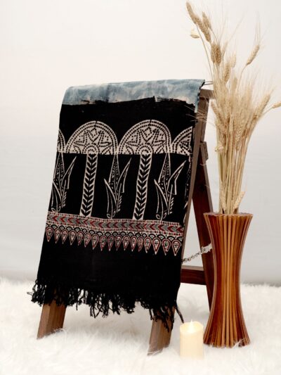 Ajrak Neel Dhara | Handwoven Dupatta