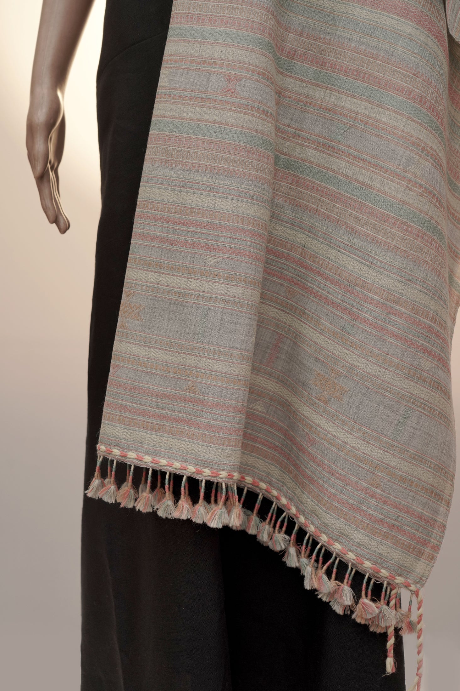 Whisper Pastel | Wool Handwoven Kutch Shawl