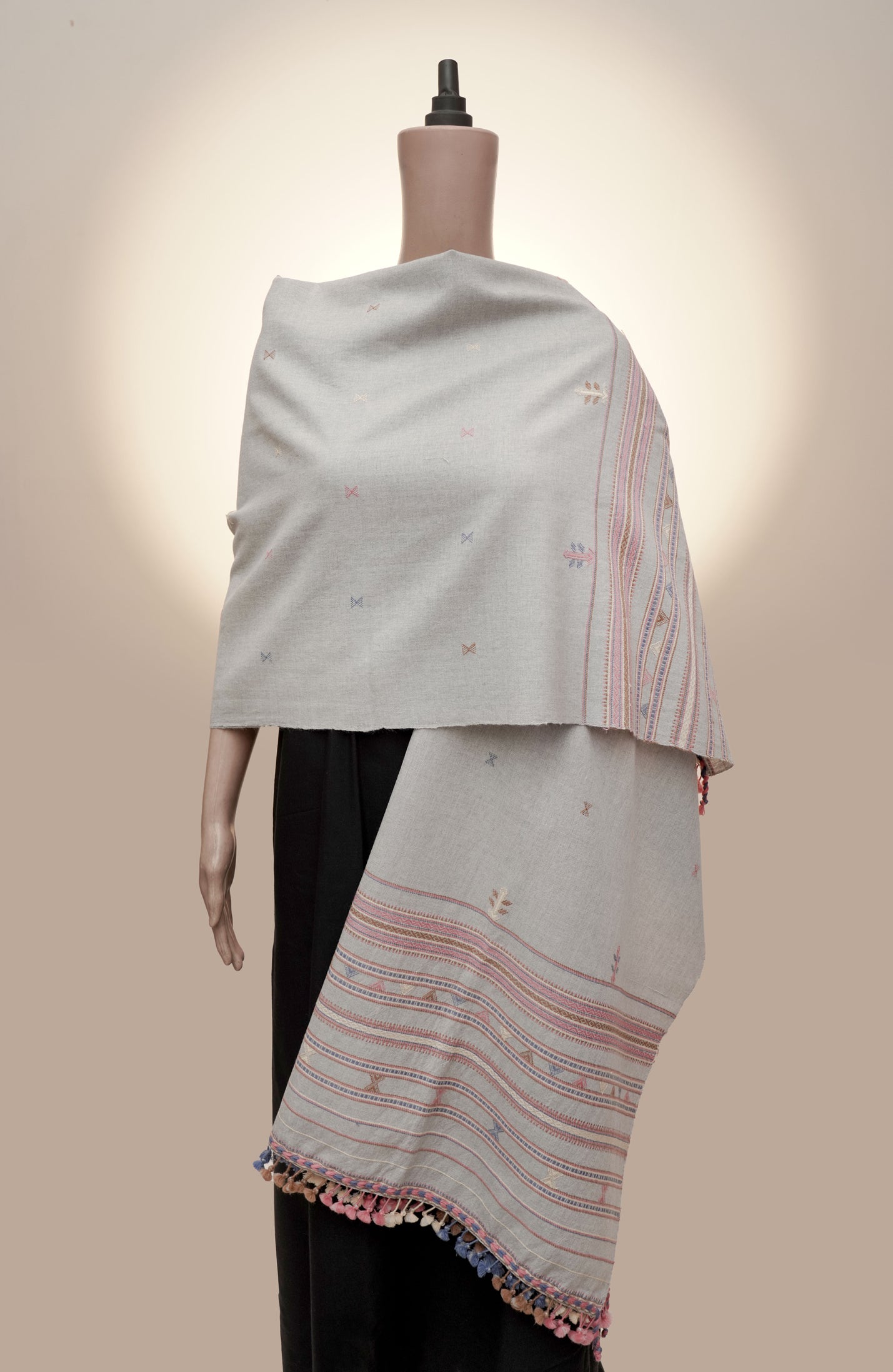 Silver Lining Jalbooti | Wool Handwoven Kutch Shawl