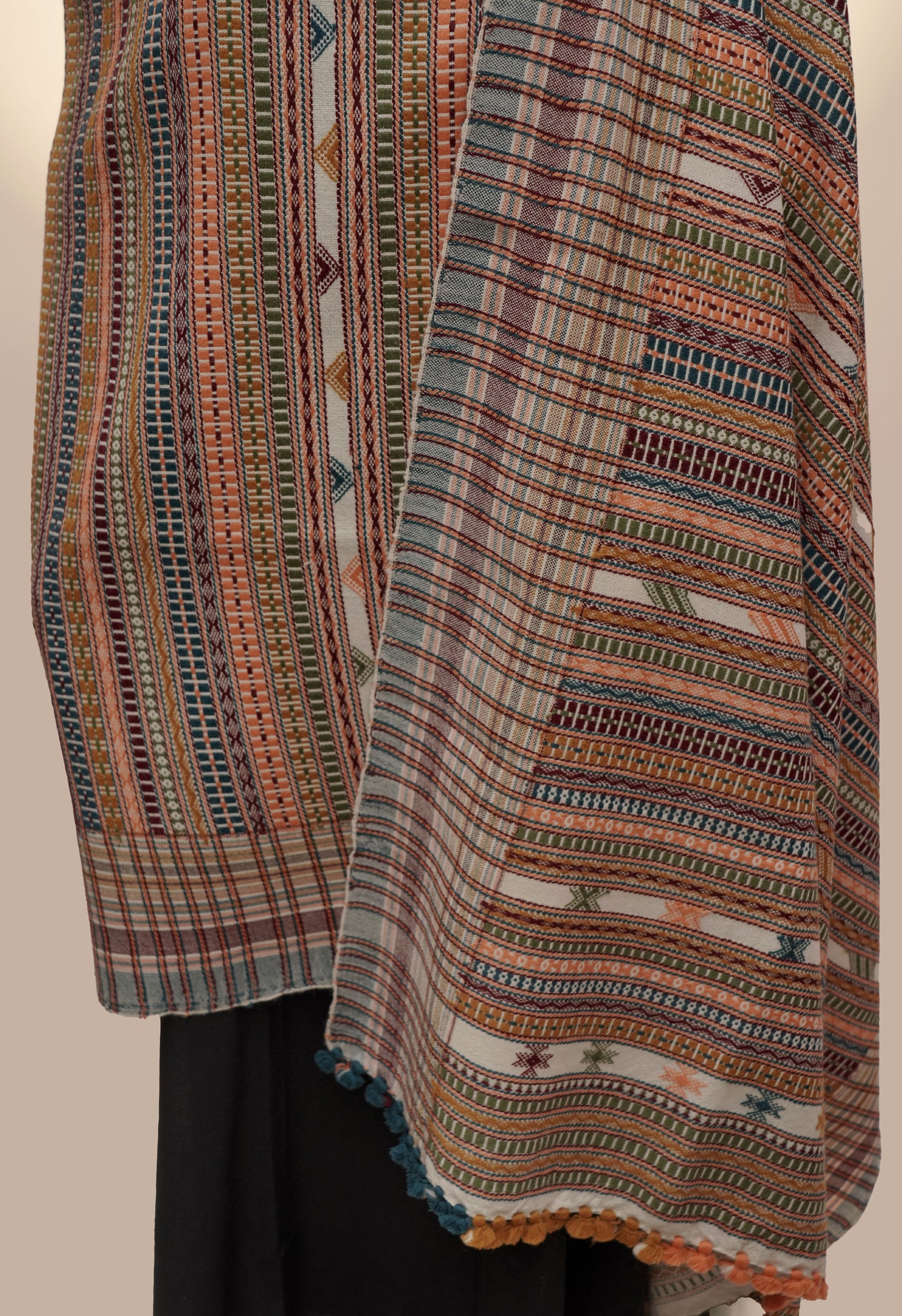 Festive Stripes | Wool Handwoven Kutch Shawl