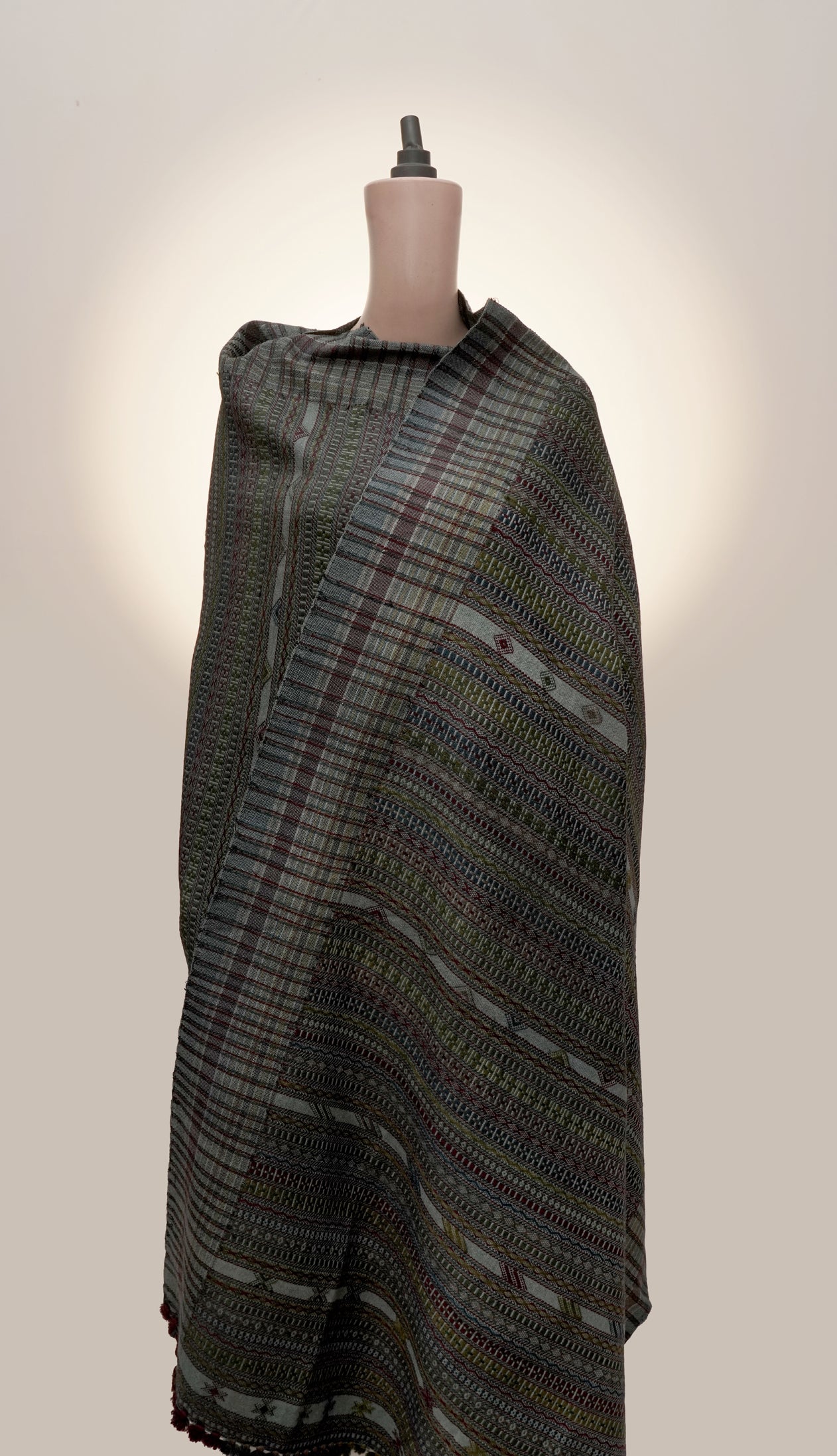 Teal Oasis Shawl | Artisan Wool Handwoven Kutch Weaving