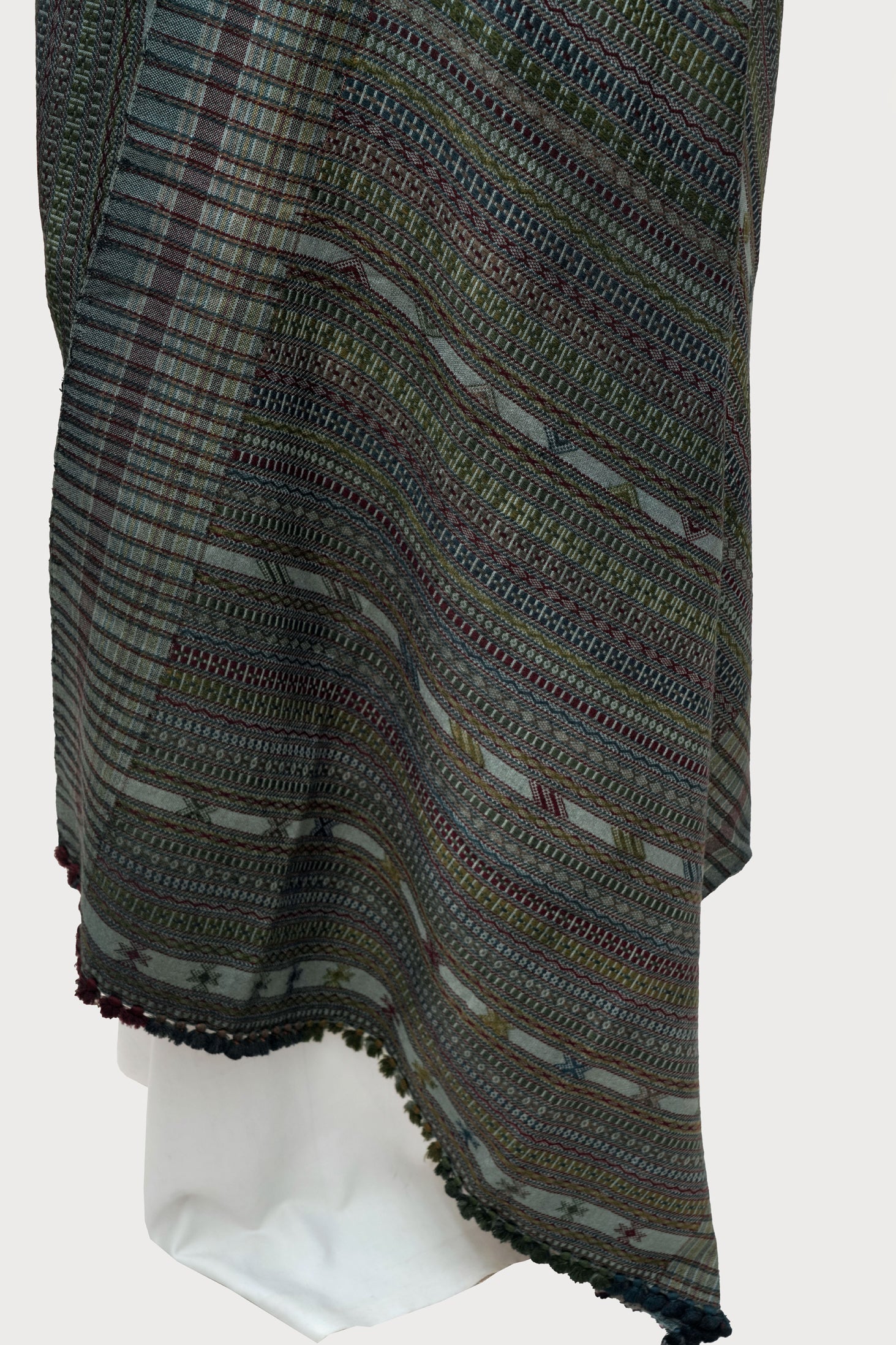Teal Oasis Shawl | Artisan Wool Handwoven Kutch Weaving