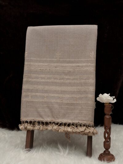Desert Blossom | Wool Mirrorwork Handwoven Kutch Shawl