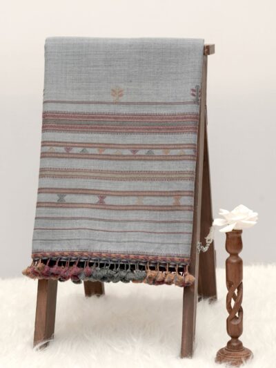 Mist Meadow | Wool Handwoven Kutch Shawl