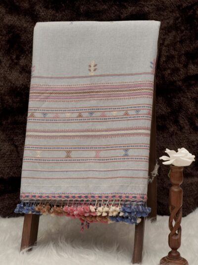 Silver Lining Jalbooti | Wool Handwoven Kutch Shawl
