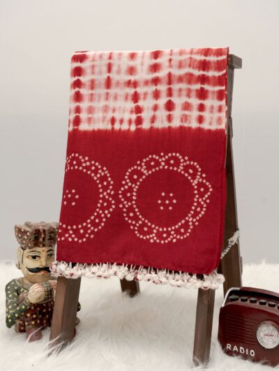 Crimson Dots | Shibori Wool Handwoven Stall