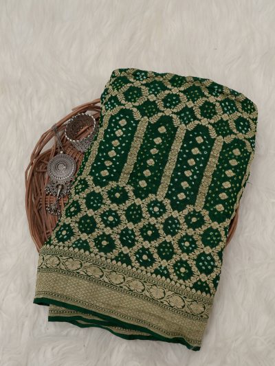 Hariyali Neema Saree | Handcrafted Bandhani Saree