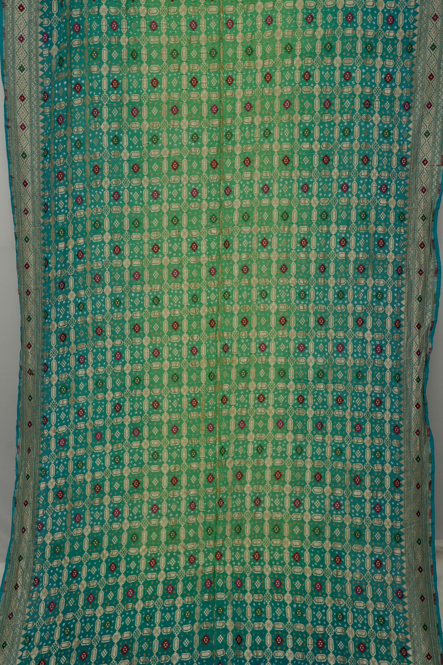 Panna Jaal Saree | Handcrafted Bandhani Saree
