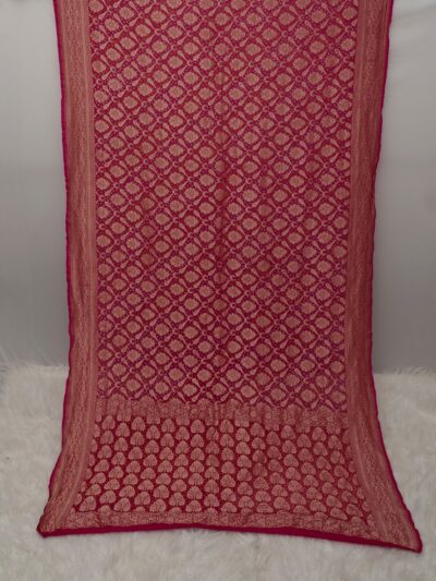 Gulabi Bunakar Saree | Handcrafted Bandhani Saree