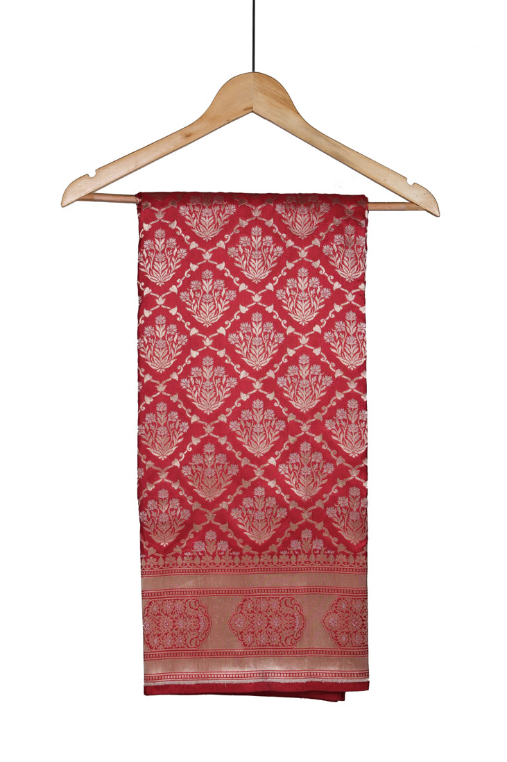 Mehroon Nazakat Saree | Handwoven Banarasi Silk Saree