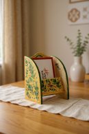 Forest Whisper Card Holder | Handcrafted Wooden Desk Organizer