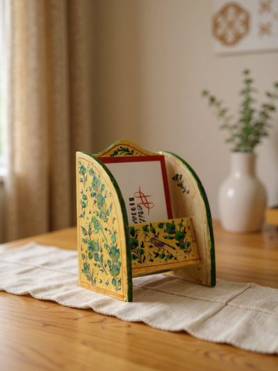Forest Whisper Card Holder | Handcrafted Wooden Desk Organizer
