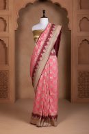 Gulabi Roshni Saree | Handwoven Banarasi Silk Saree