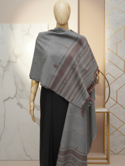 Mist Meadow | Wool Handwoven Kutch Shawl