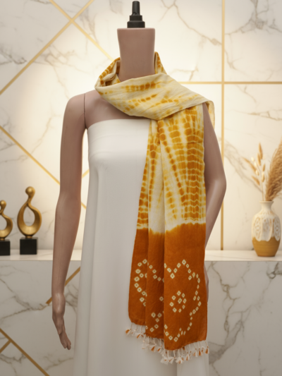 Ochre Dots | Shibori Wool Handwoven Stall