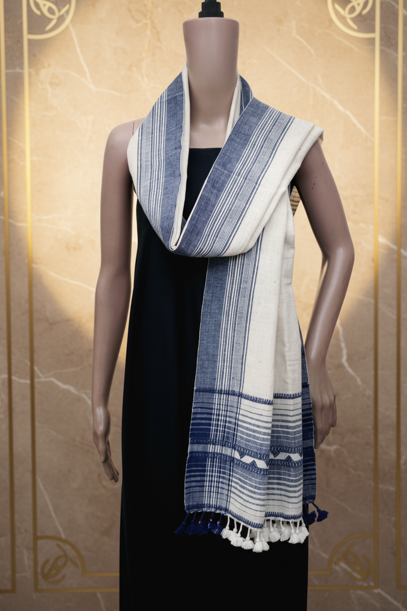 Indigo Essence | Kala Cotton Handwoven Kutch Stall